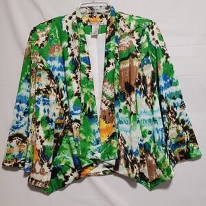 Alberto Makali Women's Sz S Multi Color Lined Jacket Light Weight & 3/4 sleeve